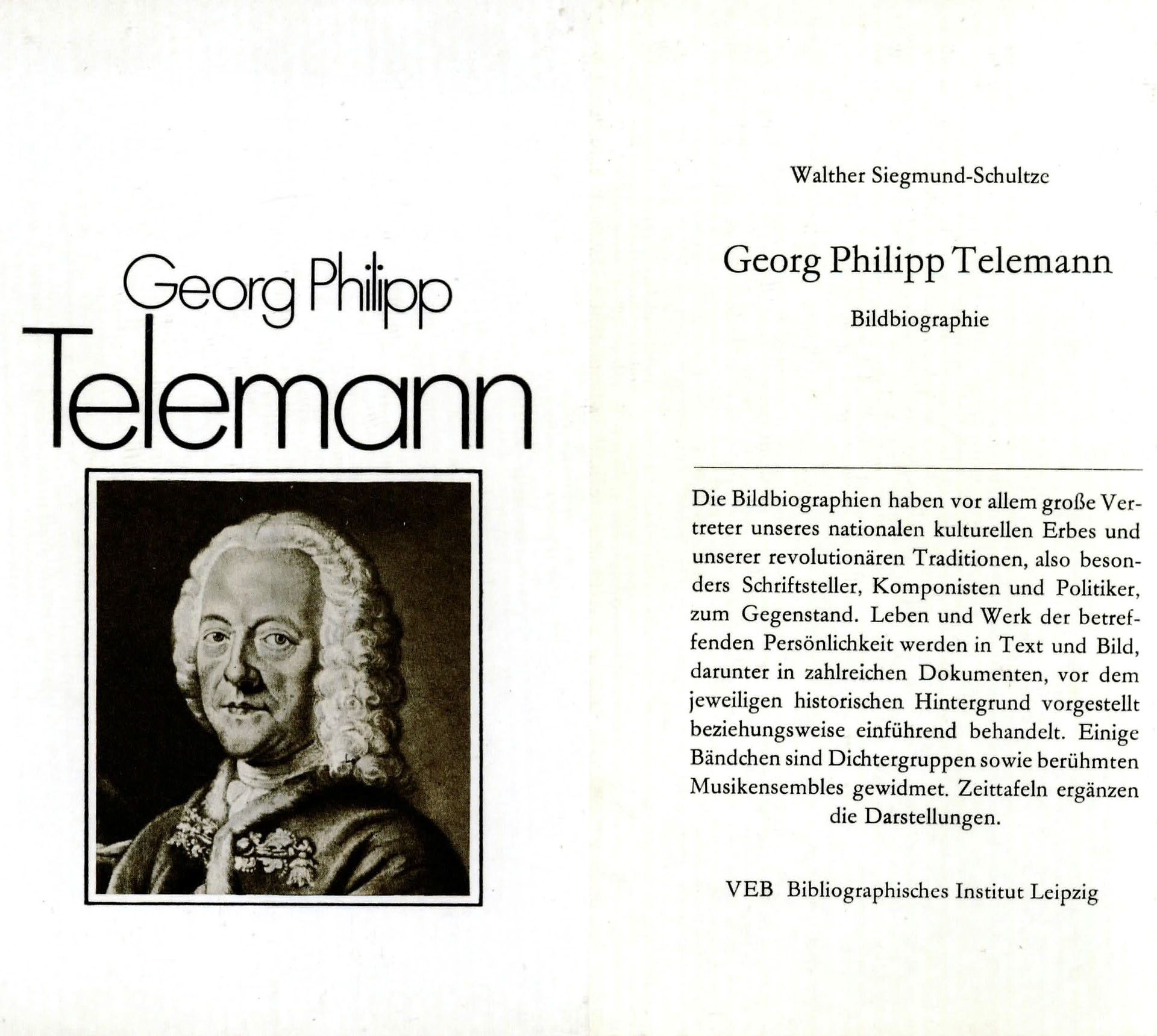 Georg Philipp Telemann - Siegmund - Schultze, Walther